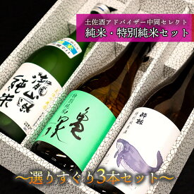 【ふるさと納税】土佐酒アドバイザー中岡セレクト純米・特別純米3本セット