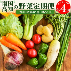 【ふるさと納税】年4回発送！＜南国高知から直送！旬の季節のお野菜定期便（7～9品）＞高知県 佐川町 野菜セット　野菜便 詰め合わせ 旬の時期にお届け【冷蔵】【常温】3ヶ月おきに（計4回）お届け こうち育ち 2回目以降着日指定可能