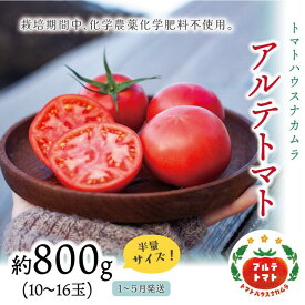 【ふるさと納税】＜アルテトマト お試し 約800g（10～16玉）×1箱＞フルーツトマト 高知県 佐川町 トマトハウスナカムラ 【常温】 栽培期間中化学農薬・化学肥料不使用