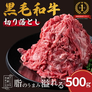 【ふるさと納税】低温でも脂身がとろけるゆすはら牛切り落とし 500g 牛肉 和牛 黒毛 こま切れ オレイン酸 高知県産