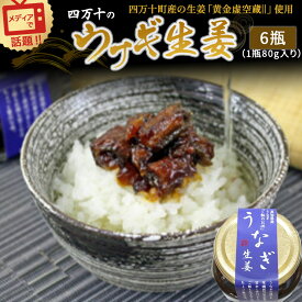 【ふるさと納税】 四万十うなぎ 生姜 6瓶セット（1瓶80g入り） ／Ess-15　ご飯のお供 鰻 ショウガ しょうが 肴 おかず 四万十鰻 瓶詰 おすすめ 人気 国産 厳選