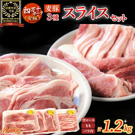 【ふるさと納税】 Ahc-04　農林水産大臣賞獲得の「四万十ポーク」 平野協同畜産の「麦豚」スライスセット 1.2kg 国産 ぶた肉 豚肉 肉 お肉 国産豚肉 国産ぶた肉 豚肉セット ロース もも バラ肉