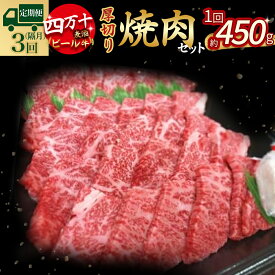 【ふるさと納税】 【定期便3回／隔月】四万十麦酒（ビール）牛。牛肉を焼肉用に厚切り。Sasz-01 麦酒牛 ビール牛 厚切り肉 国産牛 肉 お肉 冷凍 頒布会 冷凍 焼肉セット