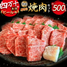 【ふるさと納税】 Asz-07 四万十麦酒(ビール)牛。牛肉を焼き肉用に厚切り。人気の焼肉セット！