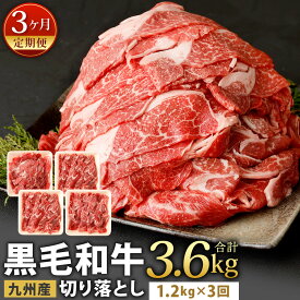 【ふるさと納税】【3ヶ月定期便】復刻！ 九州産 黒毛和牛 切り落とし 合計3.6kg 300g×4パック×3回 小分け お肉 国産牛 牛肉 切落し 冷凍 定期便 送料無料