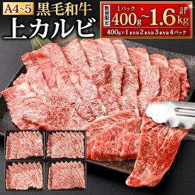 【ふるさと納税】A4-A5限定 九州産 黒毛和牛 上カルビ 選べる 400g(1パック) / 計800g(400g×2パック) / 計1.2kg(400g×3パック) / 計1.6kg(400g×4パック) 牛肉 お肉 国産牛 和牛 牛カルビ 焼肉 焼き肉 BBQ バーベキュー 冷凍 国産