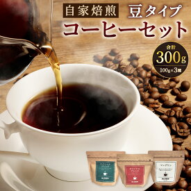 【ふるさと納税】かとう珈琲 自家焙煎 コーヒーセット【豆】 100g×3種 合計300g コーヒー豆 ブレンド コーヒー 豆 カフェ 飲み比べ 厳選 専門店 福岡県 北九州市