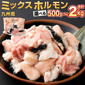 【ふるさと納税】九州産 黒毛和牛 ミックスホルモン 1パック約500g入り 選べる 1パック / 2パック / 3パック / 4パック 牛肉 ホルモン 牛ホルモン ミックス はちのす 赤センマイ 丸腸 小腸 小分け お肉 焼き肉 焼肉 バーベキュー BBQ 冷凍 国産 福岡県北九州市
