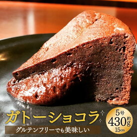 【ふるさと納税】罪悪感ゼロ グルテンフリーでも美味しい ガトーショコラ 1ホール 5号(15cm) 約430g チョコレート ケーキ スイーツ おやつ デザート 記念日 クリスマス バレンタイン 冷凍 国産 送料無料