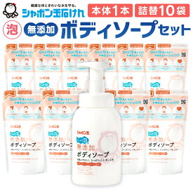 【ふるさと納税】無添加 ボディソープ たっぷり泡セット 本体1本(570mL) つめかえ10袋(470mL) セット ボトル 詰替 詰め替え 清潔 洗浄 無添加石けん 潤い お風呂 清潔 ポンプ 泡タイプ シャボン玉石けん 27000円 2万7000円