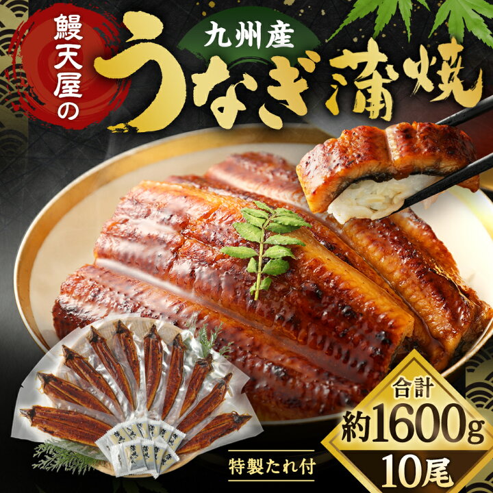 楽天市場 ふるさと納税 鰻天屋の九州産 うなぎ 蒲焼 10尾 セット 1尾約160g 着日指定送不可 合計約1600g 特製たれ 山椒付き 鰻 蒲焼き 国産 冷凍 送料無料 福岡県北九州市