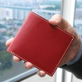 【ふるさと納税】2つ折り財布【福岡市内製造】＜レッド＞