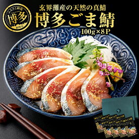 【ふるさと納税】博多名物　ごま鯖800g（100g×8個）長浜市場水揚げ天然真鯖使用