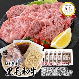 【ふるさと納税】福岡県産 黒毛和牛A4ランク以上の博多和牛3点セット | 肉 お肉 にく 食品 福岡県産 人気 おすすめ 送料無料 ギフト