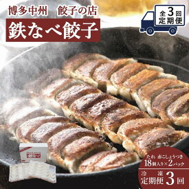 【ふるさと納税】【定期便 3回】餃子 鉄なべ餃子 36個入（18個×2）博多中州餃子の店 | 冷凍餃子 生餃子 焼き餃子 水餃子 ふるさと納税餃子 小分け 手作り ぎょうざ ギョーザ ふるさと 国産 豚 肉 お取り寄せ 冷凍食品 冷凍 おかず おつまみ 中華惣菜 点心 福岡市 九州