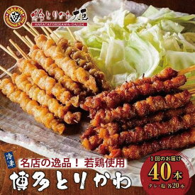 【ふるさと納税】博多とりかわ大臣の「博多とりかわ(R)」（冷凍40本入り） | 福岡県 福岡 福岡市 楽天ふるさと 納税 お取り寄せグルメ とり皮 博多 焼き鳥 冷凍 やきとり 焼鳥 とりかわ 鳥皮 お土産 とりかわ大臣 ご当地グルメ 食品 食べ物 おつまみ つまみ 酒の肴