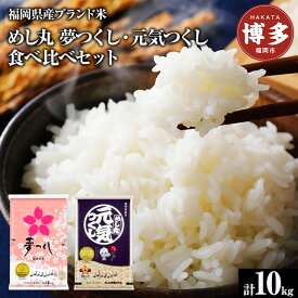 【ふるさと納税】【夢つくし・元気つくし】福岡2大ブランド米　食べ比べセット　10kg | お米 こめ 白米 食品 人気 おすすめ 送料無料