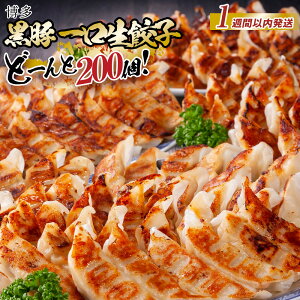 【ふるさと納税】【1週間以内に発送!】餃子 博多 黒豚一口生餃子 200個入 (8パック) 調理説明付 | 博多一口餃子 冷凍餃子 生餃子 焼き餃子 ふるさと納税餃子 ぎょうざ ギョーザ 小分け 惣菜