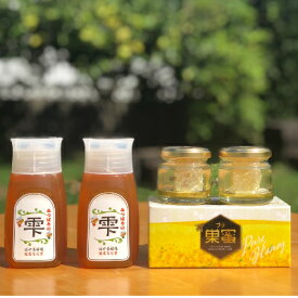 【ふるさと納税】坂井養蜂場　みつばちの雫+プチ巣蜜セット　国産百花蜜300g×2　国産巣蜜30g×2【1263083】