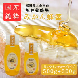 【ふるさと納税】みつばちの雫　国産みかん蜂蜜　500g+300g【1481075】