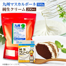 【ふるさと納税】オーム乳業 九州マスカルポーネと純生クリーム(九州マスカルポーネ500g/純生クリーム200mL)【配送不可地域：離島】【1551454】