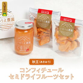 【ふるさと納税】福岡 ブランド 柿 秋王 コンフィチュール セミドライフルーツ セット 170g×1瓶 30g×2袋 ドライフルーツ てんさい糖 JAS認証 ヘベス 自社農園 果実 甘味 糖度30度 果肉 冷蔵 パン チーズ ヨーグルト お取り寄せ 福岡県 久留米市 送料無料