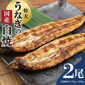 【ふるさと納税】国産 うなぎ 白焼 特大 一尾 170g ～ 200g × 2尾 グルメ うなぎ白焼き 食品 加工品 魚 魚介類 おかず 惣菜 ご飯のお供 酒の肴 冷凍 パック 樋口商店 福岡県 久留米市 お取り寄せ お取り寄せグルメ 送料無料