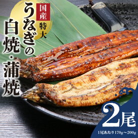 【ふるさと納税】国産 うなぎ 白焼 蒲焼 セット 特大 一尾 170g〜200gずつ 食べ比べ 濃厚 甘み タレ グルメ 食品 加工品 魚 魚介類 おかず 惣菜 ご飯のお供 酒の肴 冷凍 パック 樋口商店 うなぎ白焼き 福岡県 久留米市 お取り寄せ お取り寄せグルメ 送料無料
