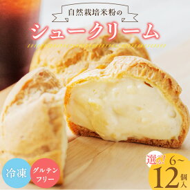 【ふるさと納税】自然栽培 米粉 シュークリーム プレーン セット 選べる 内容 6 〜 12個 こだわり グルテンフリー 銅なべ手だき カスタード 厳選 材料 便利 個包装 お裾分け 手土産 スイーツ お取り寄せ 福岡県 久留米市 送料無料