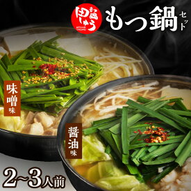 【ふるさと納税】田しゅう もつ鍋 セット 味噌味 醤油味 2〜3人前 博多 郷土料理 こだわり 国産 牛 もつ 職人 厳選 手切り にんにく 出汁 旨味 リピート ちゃんぽん麺 味噌 醤油 加工品 食べ物 グルメ お取り寄せ お取り寄せグルメ 福岡県 久留米市 送料無料
