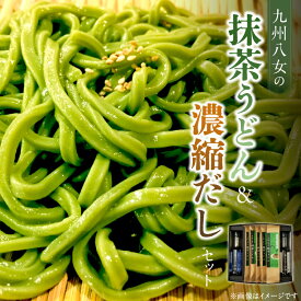【ふるさと納税】九州 八女 抹茶うどん 100g × 5袋 計 500g 濃縮 うどんだし シロ ざるだし クロ 各 200ml × 1本 セット 抹茶 練りこんだ うどん 体に優しい だし 薄めて 茶碗蒸し だし巻き卵 中華スープ お吸い物 天つゆ お取り寄せ グルメ 福岡県 久留米市 送料無料