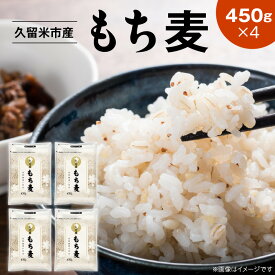 【ふるさと納税】久留米市産 もち麦 450g × 4 九州産 くすもち二条 食物繊維 豊富 便通促進 満腹感 栄養豊富 タンパク質 筋肉 美肌 美髪 ビタミン ミネラル 免疫力 疲労回復効果 もちもち食感 水洗い不要 吸水不要 手軽 簡単 福岡県 久留米市 お取り寄せ 送料無料