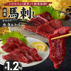 【ふるさと納税】馬刺し 計 1.2kg 1袋 100g カタ 7袋 ヒレ 5袋 特製 甘口醤油ダレ 100ml × 2本 国産 福岡県産 新鮮 生食用 赤身 真空包装 個包装 急速冷凍 肉 馬肉 ブロック 冷凍 食べ比べ 小分け 便利 低カロリー 高たんぱく お取り寄せ 福岡県 久留米市 送料無料