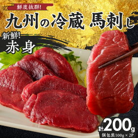 【ふるさと納税】生 馬刺し 赤身 100g × 2袋 計 200g 特製 甘口醤油ダレ 100ml × 1本 国産 福岡県産 新鮮 生食用 生馬刺し 真空包装 個包装 肉 馬肉 ブロック 冷蔵 小分け 便利 低カロリー 高たんぱく お取り寄せ 福岡県 久留米市 送料無料