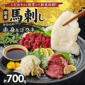 【ふるさと納税】国産 馬刺し セット 計 700g 赤身 100g × 6袋 コウネ 50g × 2袋 特製 甘口醤油ダレ 100ml × 2本 福岡県産 新鮮 生食用 真空包装 個包装 急速冷凍 肉 馬肉 ブロック 冷凍 食べ比べ 小分け 便利 低カロリー 高たんぱく お取り寄せ 福岡県 久留米市 送料無料