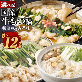 【ふるさと納税】★もつ追加★【選べる配送月・国産牛もつ鍋セット】 国産牛もつ鍋 8人前 or 10人前 or 12人前 ／ 国産牛もつ鍋＋水炊き 合計8人前/10人前 醤油味/みそ味 10000円 〜 14000円 1万円 〜 1万4000円 国産 小腸 ホルモン ちゃんぽん スープ モツ鍋 冷凍 送料無料