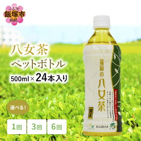 【ふるさと納税】＼お届け回数が選べる／八女茶 煎茶ペットボトル 500ml×24本 お茶 日本茶 常温 備蓄 飲料 ドリンク ケース 緑茶 常備品 ペットボトル 定期便 1回 3回 6回 福岡県 飯塚市