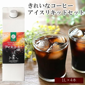 【ふるさと納税】★特許製法★きれいなコーヒー アイス リキッド セット 4本 アイスコーヒー コーヒー 珈琲 無糖 ブラック ストレート 送料無料 福岡 飯塚市 飯塚 ギフト プレゼント おうち時間 【A5-380】