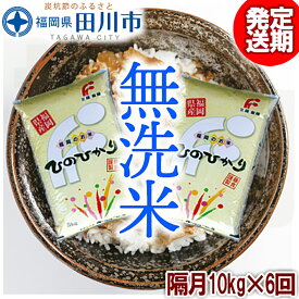 【ふるさと納税】【定期便/隔月】 定期便福岡県産ヒノヒカリ 無洗米 10kg×6回 お取り寄せグルメ　お取り寄せ 福岡 お土産 九州 ご当地グルメ 福岡土産 取り寄せ グルメ 福岡県 食品