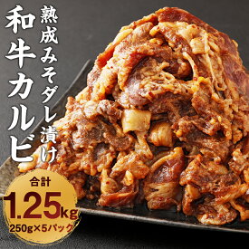 【ふるさと納税】自家製タレでもみこんだ 和牛カルビ 250g×5パック 合計1.25kg 味付け肉 タレ漬け 味噌だれ カルビ 和牛 牛肉 お肉 惣菜 おかず 九州産 国産 冷凍 送料無料