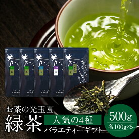 【ふるさと納税】【お茶の光玉園】緑茶バラエティセット 人気の4種 各100g 計5本
