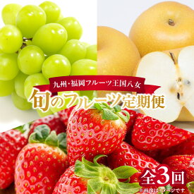 【ふるさと納税】九州・福岡フルーツ王国八女　お楽しみ旬のフルーツ定期便【全3回】 あまおう シャインマスカット 梨 いちご 苺 なし 果物 先行予約