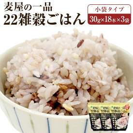 【ふるさと納税】麦屋の一品 22雑穀ごはん 30g×18本×3袋 計1.62kg 小袋タイプ 分包タイプ 小分け 雑穀 ごはん 米 大麦 健康 国内産 送料無料