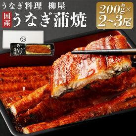【ふるさと納税】＜選べる内容量＞「うなぎ料理　柳屋」 国産 うなぎ蒲焼 計400g（200g×2尾）・計600g（200g×3尾） タレ・山椒付き 鰻 ウナギ かば焼き 惣菜 魚介類 たれ サンショウ 真空パック 冷凍 福岡県 筑後市 送料無料