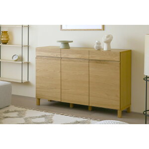 【ふるさと納税】【開梱設置】高野木工 LECCE レッチェ 134キャビネット オーク【10年保証】 | 家具 インテリア 北欧 おしゃれ 木製 天然木 無垢材 日本製 アンティーク リビング キャビネット