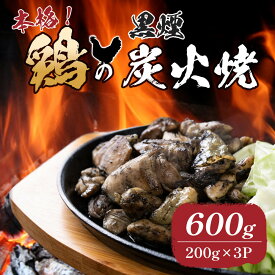 【ふるさと納税】鶏の黒煙炭火焼 600g ( 200g×3パック ) | 食品 加工食品