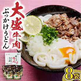 【ふるさと納税】【お中元対象】大盛牛肉ぶっかけ うどん 8食 《豊前市》【富士菊】うどん 肉うどん [VAI009]