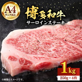【ふるさと納税】博多和牛サーロインステーキセット 1kg（250g×4枚）【株式会社Meat Plus】《豊前市》肉 焼肉 ステーキ お土産 冷凍 [VBB010]