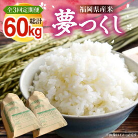 【ふるさと納税】【全3回定期便】【R8年産】 新米 福岡県産 夢つくし 20kg ( 10kg ×2袋) 《豊前市》【湯越農園】[VBC014] 令和8年 先行予約 米 お米 精米 白米 ブランド米 国産 ごはん ご飯 単一原料米 こめ コスパ おすすめ ゆめつくし 10キロ 20キロ 定期便 3回
