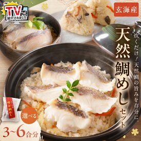 【ふるさと納税】TVで紹介されました！ ＼選べる内容量！／玄海の極上天然鯛めしセット[鯛の切身、だし汁、鯛茶漬け用だし] 3合 6合 魚介 海鮮 魚 タイ 鯛 天然鯛 切り身 鯛茶漬け 鯛飯 おにぎり 簡単 炊くだけ 惣菜 グルメ 海の幸 お取り寄せ ふるさと納税 鯛めし 中間市